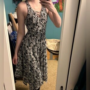 Candies Black & White handkerchief midi dress S